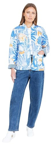 Yumi Blue Jungle Reversible Cotton Quilted Jacket