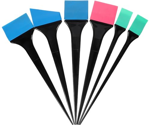 Pinceau Applicateur de Teinture Capillaire Set, Lot de 6 Noir | Pinceau Coloration Cheveux, Tête Couleur Aléatoire, Application Plus Rapide, Nettoyage Facile