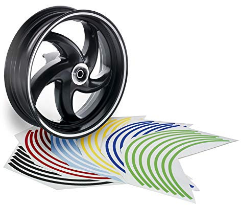 Opticparts DF Felgenrandaufkleber Felgenband für Motorroller und Motorrad, 11-14 Zoll, (Grün)