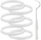 6pcs Rubber Sealing Ring Gaskets for Nutri Ninja Blender, 3.94 inch White Silicone Seals O-Ring Replacement Parts with Hook for Ninja Auto-iQ Pro Extractor CT680 BL456-30 BL480 BL681A BL682 BL640