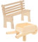 BESPORTBLE 1Set Miniature Trolley and Bench Tiny Furniture Figurine for Dollhouse Decor Micro Landscape Supplies Mini House Accessories for Styling