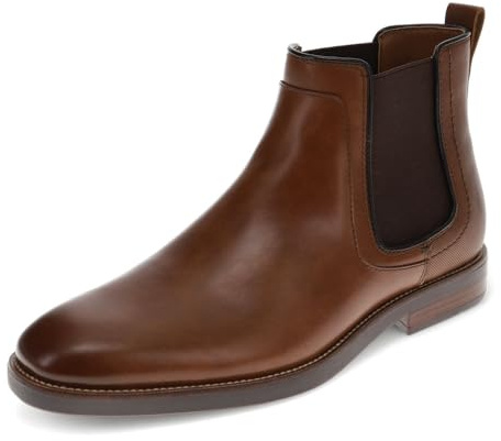 DOCKERS Mens Brookside Polished Dress Slip-on Chelsea Boot, Cognac, 10 M