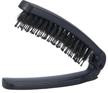 PERFEHAIR Travel Folding Boar Bristle Hair Brush, Mini Compact Portable Pocket Purse Brush for Thin Fine Short Hair, Small Foldable Travel Size Hairbrush for Men & Women Wet Dry Hair