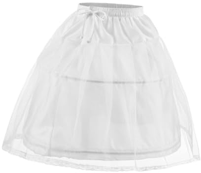 CONGARTENO Sottogonna per Bambina in Poliestere Bianco Cerchio in Acciaio a Strati, per Vestiti Lolita e Matrimoni, Migliora la Forma della Gonna