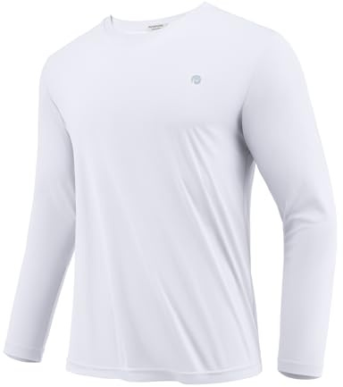 PINSPARK Camiseta Deportiva Hombre Manga Larga Secado Rápido Transpirable Anti-UV Ropa Deportiva para Gimnasio Running Fitness Cuello Redondo