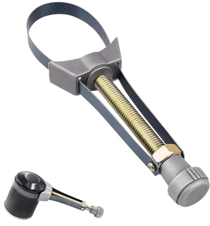 Wenyue Oljeborttagningsrem, Oljefilternyckel med justerbar metallrem, motoroljefilternyckel med halkfritt stålband för olja, bil, lastbil, 60 mm upp till 120 mm