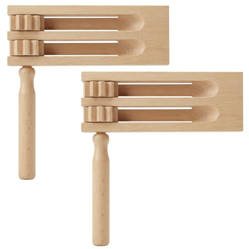 2 Pièces Crécelle en Bois, Bois Cliquet Fabricant de Bruit