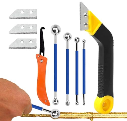 Set Raschietto Per Giunti - Strumento Per Riparare Le Cuciture Con 3 Lame | Pulitore Per Fughe Di Piastrelle, Strumento Di Sigillatura In Metallo E ABS Per Bagno, Doccia, Parete, Pavimento, Ristruttur