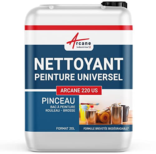 Nettoyage pinceau, solvant, peinture, diluant, tous types de peintures, vernis, lasure, brosse, rouleau - 20 L - ARCANE INDUSTRIES