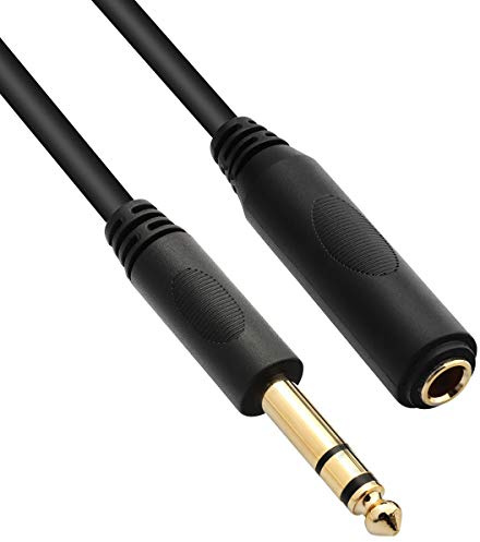 Tisino 1/4 Extension Cable 6 ft, Headphone Extension Cable Quarter inch TRS Male to Female Stereo Guitar Extension Cable Cord