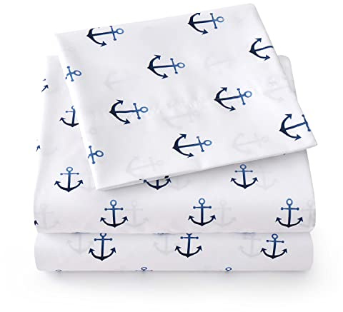 1500 Supreme Kids Bed Sheet Collection - Fun Colorful and Comfortable Boys and Girls Toddler Sheet Sets - Deep Pocket Wrinkle Free Soft and Cozy Bedding - Twin XL, Anchor