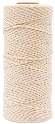 Vaessen Creative 11305-01 - Filato macramè naturale, 2 mm x 200 m, 100% cotone, disponibile in diversi colori, fai da te, decorazione come fioriere, arazzo da parete, lanterna antivento,