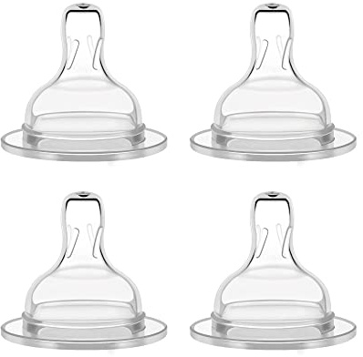 Maymom silikonnapp med långsamt flöde 4 st kompatibel på Spectra Motif Luna och Maymom bredhalsflaskor; kompatibelt tillbehör ej original