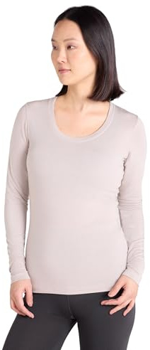 Mountain Warehouse Keep The Heat Isotherm Womens Round Neck Top - Lightweight Ladies Baselayer, Breathable Underlayer - Best for Skiing, Snowboarding Light Beige (Keep the Heat) Women's Size 10