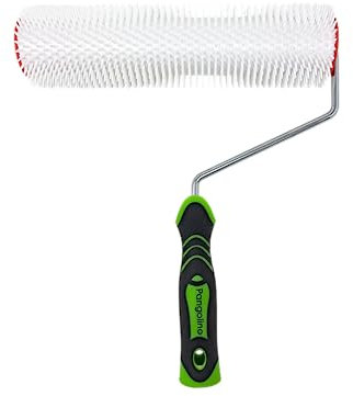 Pangolino - Rodillo de purga - 25 cm - Barra de metal de un solo brazo - Longitud de la púa: 31 mm - Calidad profesional - Rodillo de púas para la ventilación de revestimientos de suelos