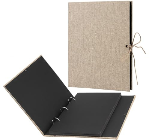 JIEHIN 2 Stück Fotoalbum zum Selbstgestalten, 26,5 x 21cm DIY Fotobuch Scrapbook mit 60 Schwarze Seiten, Fotobuch zum Einkleben, Scrapbook, Selbstklebende Fotoalben für Bastelprojekt, Kunst