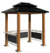 Sojag Aluminium Grillpavillon Maui | Pavillon in Holzoptik mit verzinktem Stahldach | 3 Seitenablagen | Wetterfest & Rauchabzug | Ganzjährig nutzbar | 158x249x278 cm