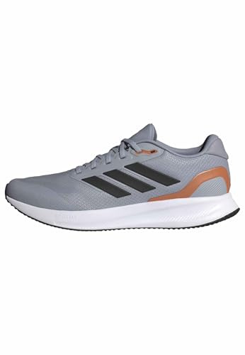 adidas Herren Runfalcon 5 Running Shoes, Halo Silver/core Black/Dusky Orange, 42 2/3 EU