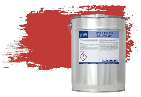 Wixx Peinture pour béton PU 150 - 10 L - RAL 3020 | Rouge trafic