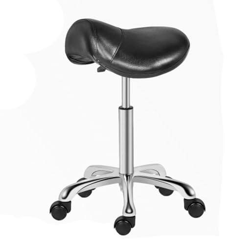 SFKLYU Tabouret Selle Ergonomique à roulettes, Réglable et Hydraulique, avec Coussin Épais et Large pour Salon de Massage Médical, Dentaire et Clinique