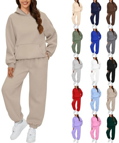 Linkpig Dam 2-delad kläder flygplats resa huvtröja träningsoveraller mode mysig svettdräkt överdimensionerade sweatshirts träningsbyxor