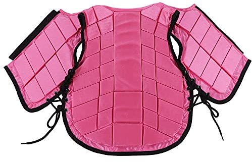 Yechiry Chaleco para Montar a Caballo para Niños, Acolchado de Espuma de Seguridad Ajustable para Actividades Ecuestres, Ajuste Cómodo para Niños, Nailon Rosa (CM)