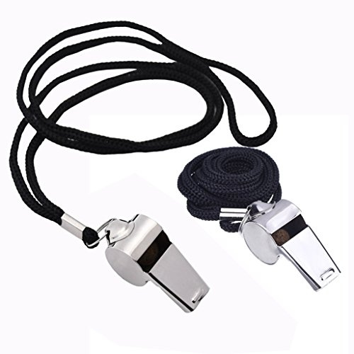 Xrten Silbatos Deporte de Acero Inoxidable para Futbol, Árbitros,Entrenadores, Supervivencia Emergencia ect,2 Pcs