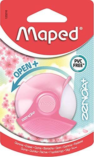Maped - Gomme Zenoa Plus - Gomme Blanche Ronde - Sans Phtalates - Sans PVC