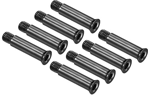 PATIKIL 34 mm inline-axelskruvar, 8-pack sexkantsskruv ersättningsskruv i aluminium för skridskor rulle, svart
