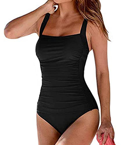 Maillot de Bain Femme 1 Pièces Gainant Ventre Plat Push Up Contrôle Ventre Vintage Elégant Tankini Natation Monokini Beachwear Siamois Monokini de Sport Beachwear
