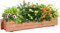 RELAX4LIFE Blumenkasten Holz, Pflanzenkasten mit 2 Entwässerungslöchern, Blumenkübel für Gemüse Obst Blumen, Gartenbeet für Balkon Terrasse Garten, 91,5 × 18 × 16cm, Natur