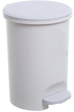 Garbage Can 10L Step-on Trash Can with Lid and Plastic Pedal, Bathroom Kitchen Living Room Step Round Garbage Cans, Large Waste Bin Paper Basket Trash Bin