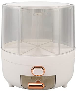 Distributeur De Céréales, PP Blanc, Rotatif à 360 Degrés, 6 Compartiments, Conteneur De Stockage De Riz, Seau Ood, Pour la Cuisine de la Maison(moyen)