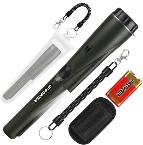 Metal Detector Pinpointer for metal detecting,Treasure Hunting, 360°Search Gold Treasure Pinpointing Finder Probe with Belt,Holster, LED,Waterproof Tool Accessories for Adults,Kids (Green)
