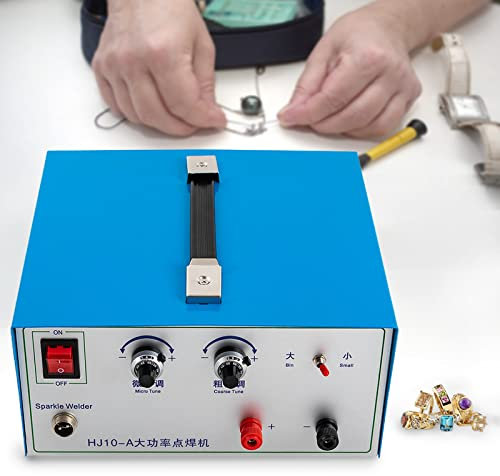 100A Pulse Spot Welder, Schmuck Gold Silver Punktschweißgerät 220V 500W Welding Machine Tool Elektrische LöTmaschine HochpräZisions für Platin, Gold, K-Gold, Silber und Stahl, 0.01-0.05 Zoll