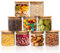 ComSaf 600ml Glass Food Storage Jars Set of 9, Clear Glass Storage Containers with Bamboo Lids, Pantry Organization Jar, Spice, Blooming Tea, Coffee and Sugar Container, Small Canister Set for Kitchen