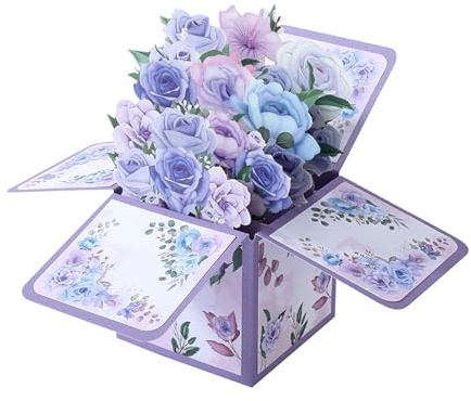 DHWEKU Carte Pop-Up dans la Nature avec Enveloppe - Carte 3D de pour Femme, Petite Amie & Mère (Carte d'anniversaire, Bon Rétablissement, Merci, Anniversaire de Mariage)