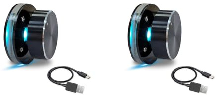 Deechate 2 x USB volymkontrollsknopp för Android PC multimedia typ C extern media justeringsstyrenhet EC11 med RGB-ljus