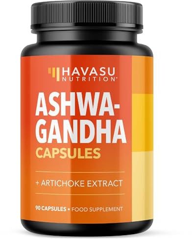 Ashwagandha High Strength 1000mg | Stress and Mood Support for Men and Women | Herbal Supplement Ashwagandha Complex with Artichoke Extract | Third-Party Tested, Non-GMO & Gluten Free | 90 Capsules