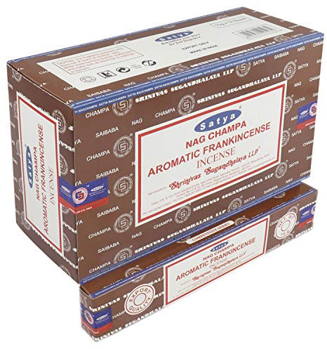 Satya 01344 Aromatic Frankincense Incense Sticks, 12 Packs x 15g