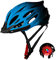 Fahrradhelm Herren Damen MTB Rennrad Mountainbike Sport Schutzhelm Farbverlauf Farbe mit LED Rücklicht Jungen Bike Helmet (Blau)
