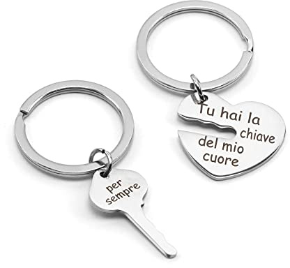 Hightopup Regalo San Valentino 2 Portachiavi coppia Regali san valentino per lui lei Regali di coppia regalo per anniversario regalo fidanzata fidanzato moglie marito regalo coppia romantico regalo