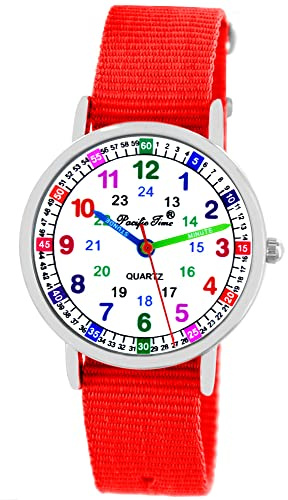 Pacific Time Montre-bracelet pour enfants, garçons et filles, avec bracelet en textile interchangeable, analogique, à quartz
