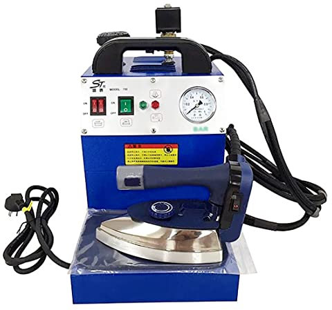 Estación de planchado profesional, plancha de vapor industrial eléctrica de 1600 W con caldera de hierro grande semiautomática, tanque de acero inoxidable, adecuada para fábricas de telas de lavanderí