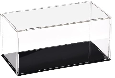 TOP-VIGOR Acrylic Clear Display Case, 20 x 10 x 10cm Assemble Dustproof Protection Countertop Box, Showcase Cube Collectibles Show Box for Figures Toys Home Storage