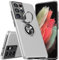 KRAFTCARE Hülle für Samsung Galaxy S21 Ultra, Handyhülle mit Eingebetteter 360° Grad Ring, Magnetische Schutzhülle TPU Stoßfest Cover Case für Samsung S21 Ultra 5G,Silber