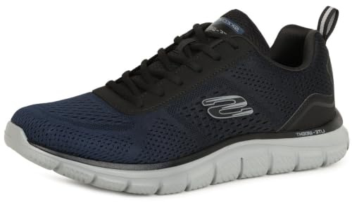 Skechers Herren Track Ripkent Turnschuhe, Navy Mesh/Black Trim, 43 EU Weit