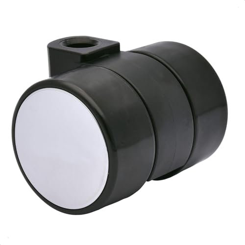 WAGNER 01011001 - Rueda doble para muebles, diámetro de 38 mm, altura de 40 mm, color negro, tapa cromada, capacidad de carga de 50 kg