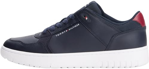 Tommy Hilfiger Uomo Sneakers Basketball in Pelle, Blu (Desert Sky), 42