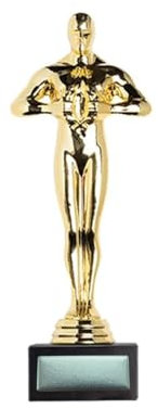 PROMO SHOP - Trofeo Dorado con Base de Mármol, Estatua Color Oro Estilo Premio, Regalo Original y Personalizado